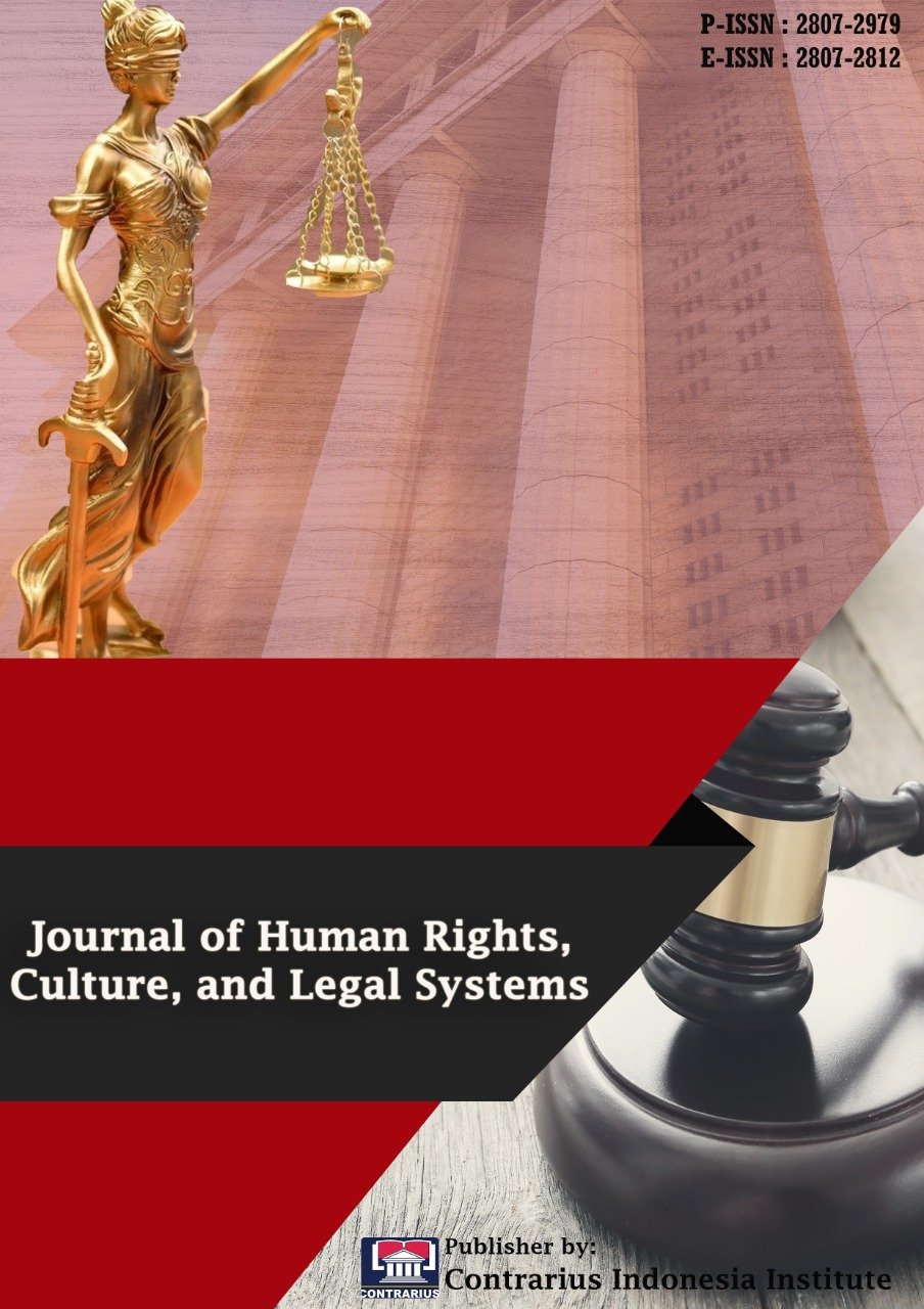 					View Vol. 3 No. 1 (2023): Journal of Human Rights, Culture and Legal System
				